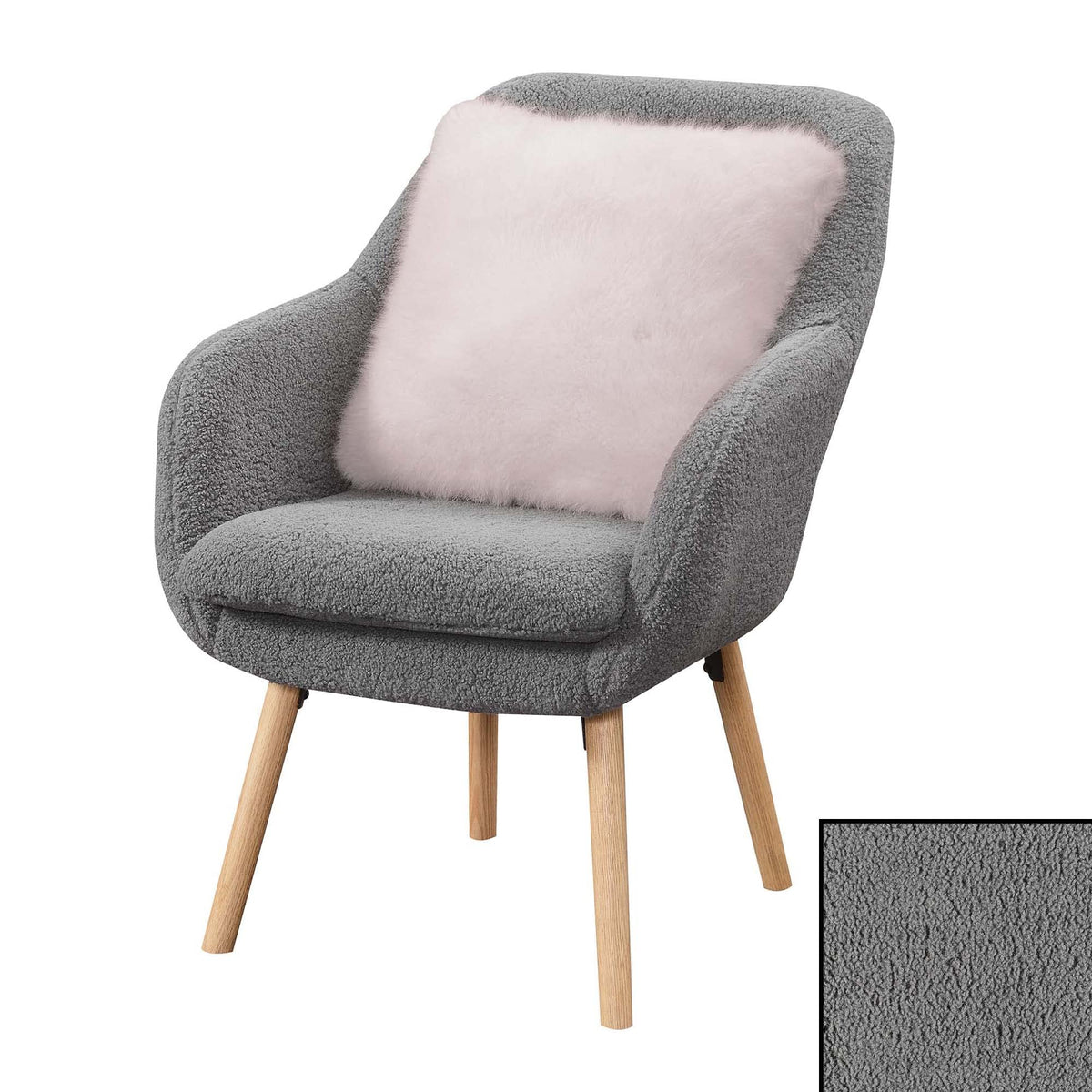 Convenience Concepts Sherpa Gray / Chair / (L) 25.25 in. x (W) 26.75 in. x (H) 33.5 in. Chairs