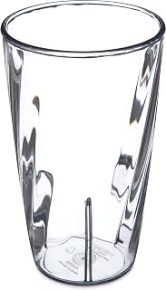 Carlisle FoodService Products Plastic Tumbler with Swirl Design for Home and Restaurant, Polycarbonate, 12 Ounces, Clear
