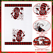 Sratte Christmas Kitchen Towels, Microfiber Dish Towels, 6 Pack Red Black Buffalo Plaid