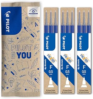 Pilot - 3 Cases of 3 FriXion Erasable Pen Refills Compatible with FriXion Ball Clicker - Blue - Fine Point