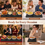 Gouka Electric Warming Tray, 4-Panel Buffet Server, Black