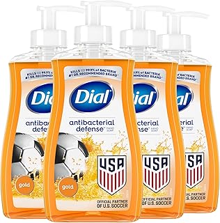 Dial Antibacterial Defense Liquid Hand Soap + Aloe, Gold Scent, 11 Fl Oz (Pack of 4), Dermatologist-Tested Hand Wash, Gentle Formula