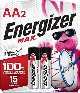 Energizer MAX AA Batteries (2 Pack), Double A Alkaline Batteries