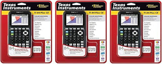 Texas Instruments TI-84 Plus CE Graphing Calculator, Black, Pack 3