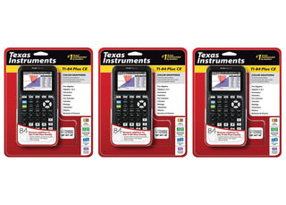 Plus CE Graphing Calculator by Texas Instruments – Pack 3, Plastic, Black, Model TI-84
