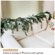 9ft Real Touch Norfolk Pine Garland with Tassels by EnnbeRuu – 9FT, Polyethylene (PE), Green, Model TT13-9FT