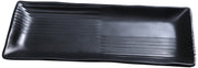 Black pearl-1 Rectangular Plate by Yanco – Large, Melamine, Black, Pack of 12, Model BP-2213