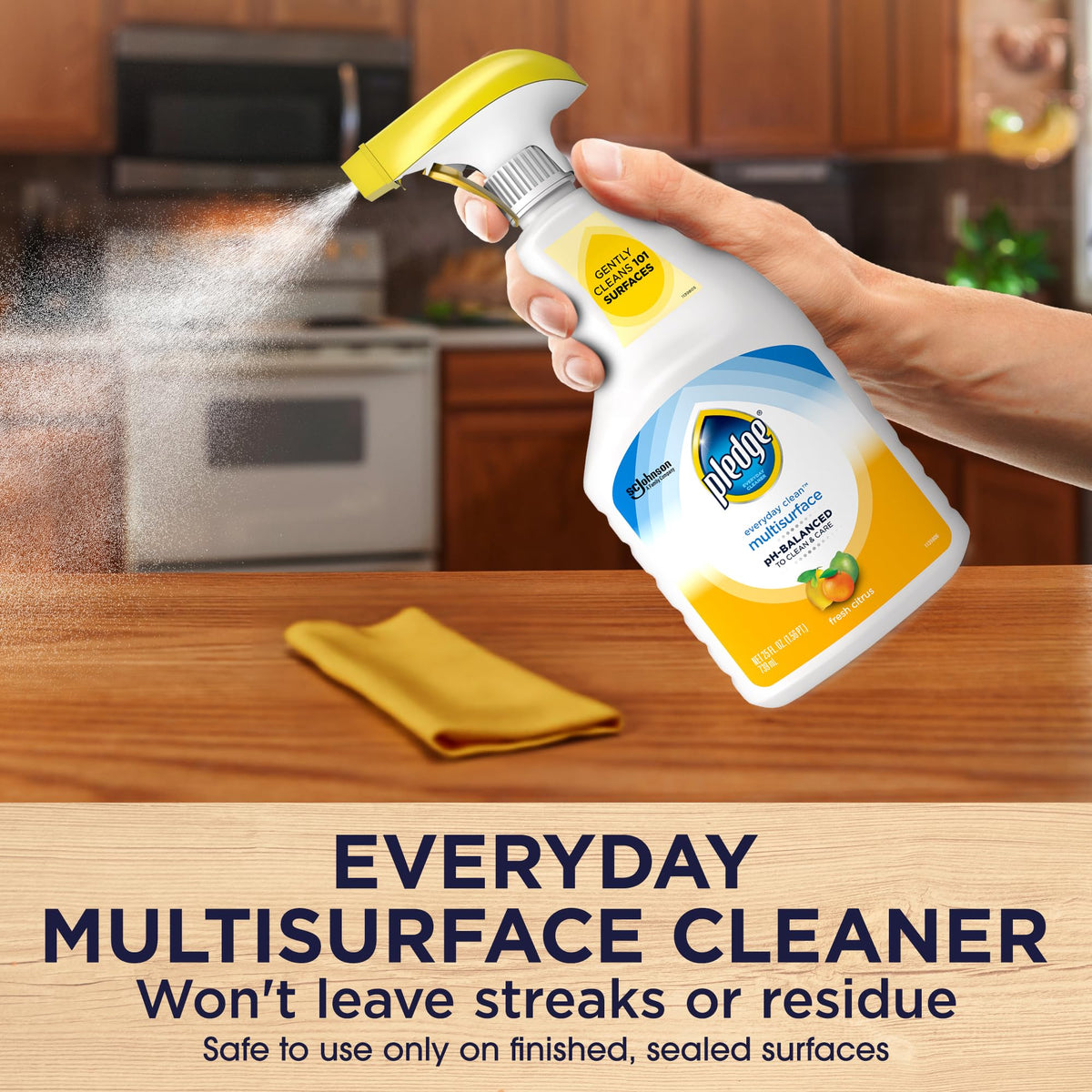 pH-Balanced Multisurface Cleaner Spray for Everyday Care by Pledge – 25 Fl Oz (Pack of 1), 25 Ounce, Model 336283