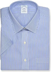Brooks Brothers Mens Regular Fit All Cotton Short Sleeve Plaid Button Down Shirt,