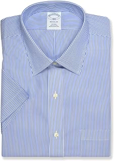 Brooks Brothers Mens Regular Fit All Cotton Short Sleeve Plaid Button Down Shirt,