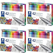 STAEDTLER Fineliner triplus 42, 4 Pack | 4 sets of 42 pcs, 168 Count