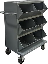 Durham MSB6-2036-95 Mobile Storage Bin Cart with 6 Compartments