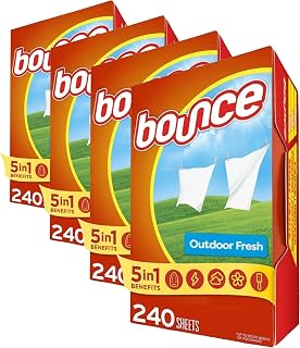 Bounce Fabric Softener Sheets,Outdoor Fresh Scent,240 Count (Pack of 4)