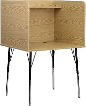 Flash Furniture Adjustable Study Carrel, Oak