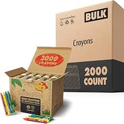 Kidaddle 2000 Count Bulk Crayons, 4 Colors, 500 Packs, Regular Size Non Toxic Crayons for School, Teachers, Classroom Supplies, Restaurants, Stocking Stuffers