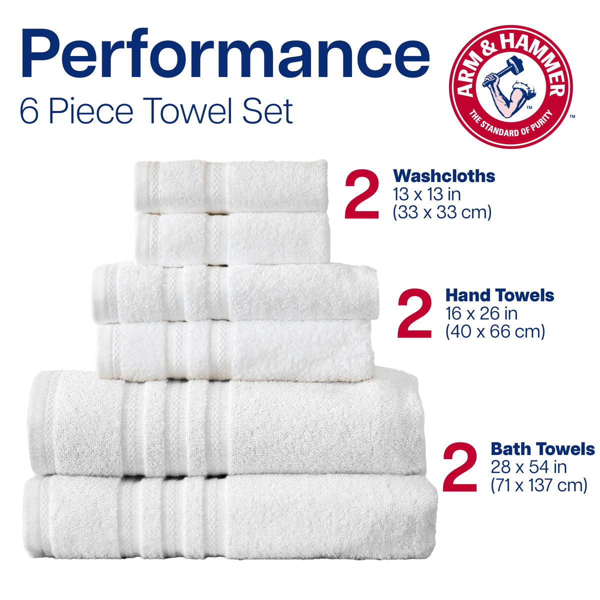 ARM & HAMMER Light Blue / Towel Set (Washcloths, Hand Towels, Bath Towels) / 1 Towel Sets