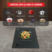 Summit 12" Single Burner Electric Cooktop. 115 Volt Radiant Cooktop by Summit Appliance – 12 inches, Glass Ceramic, Black, Model CR1115