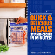 Zip 'n Steam Food Storage Cartons for Meal Prep by Ziploc – 9 inches x 2.3 inches x 2.9 inches (Pack of 12), Plastic, Pack of 12, Model 387799