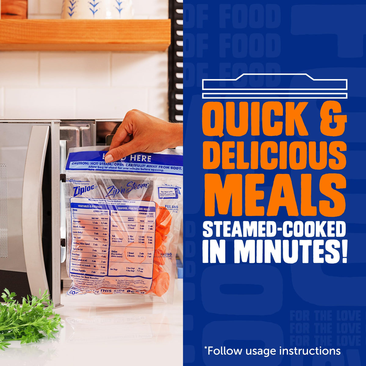 Zip 'n Steam Food Storage Cartons for Meal Prep by Ziploc – 9 inches x 2.3 inches x 2.9 inches (Pack of 12), Plastic, Pack of 12, Model 387799