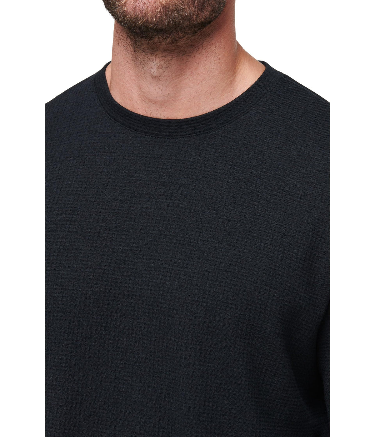 Men's Cloud Waffle Crew Black L by TravisMathew – Large, Polyester, Black, Model 1MW447