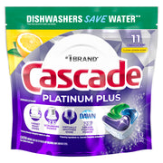 Platinum Plus Dishwasher Pods - Lemon, 11 Count by Cascade – Pack of 11