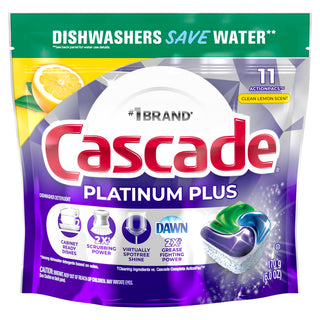 Platinum Plus Dishwasher Pods - Lemon, 11 Count by Cascade – Pack of 11