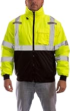 Tingley Bomber J26002 High Visibility Insulated Jacket With Attached Hood, Extra-Large, Fluorescent Yellow-Green/Black