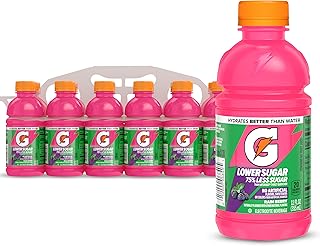 Gatorade Lower Sugar Sports Drink, Rain Berry, 12 fl oz Bottles, (12 Pack)