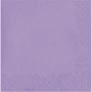Touch of Color Party Paper Napkins, Luscious Lavender, 6.5 in, 50 ct
