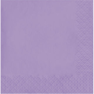 Touch of Color Party Paper Napkins, Luscious Lavender, 6.5 in, 50 ct
