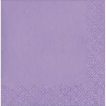 Touch of Color Party Paper Napkins, Luscious Lavender, 6.5 in, 50 ct