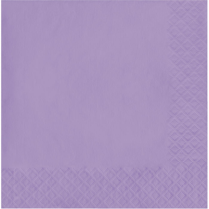 Touch of Color Party Paper Napkins, Luscious Lavender, 6.5 in, 50 ct