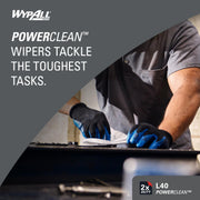 PowerClean L40 Extra Absorbent Towels by Wypall – 12" x 12.5"(Pack of 18), Paper, White, Pack of 18, Model 05701