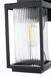 Ludlow One Light Outdoor Wall Sconce Black by Lighting Design – Iron, Black, Model OD308W13BK