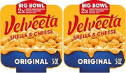 Velveeta Shells & Cheese Original Shell Pasta with 2X the Creamy Shells Big Bowl Microwave Meal, 5 oz Tray (Pack of 2)