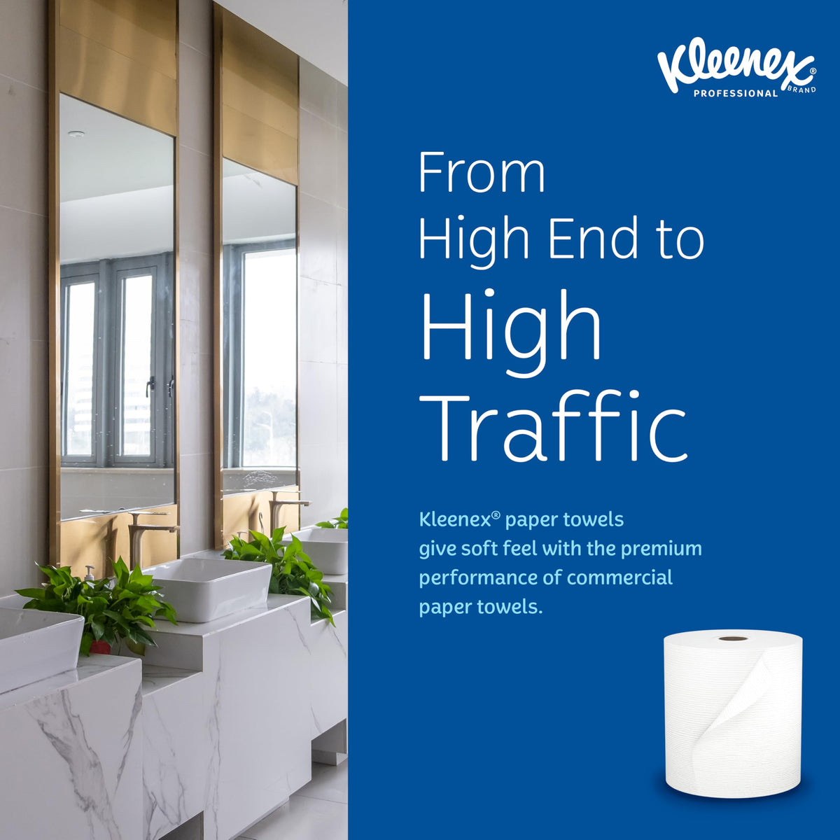 Kleenex 600 Feet (Pack of 6) / White / Kleenex Hard Roll Towel Paper Towels