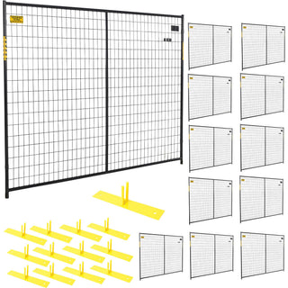 Perimeter Patrol RF 10005-12 Temporary Security Fence Kit by Jewett Cameron – 72"H", Alloy Steel, Black, Model RF 10005 - 12