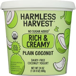 Harmless Harvest Organic Unsweetened Plain Rich & Creamy Coconut Yogurt, 24 OZ