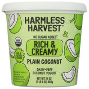 Organic Unsweetened Plain Rich & Creamy Coconut Yogurt by Harmless Harvest – 24 Ounce, Model 0810068900750