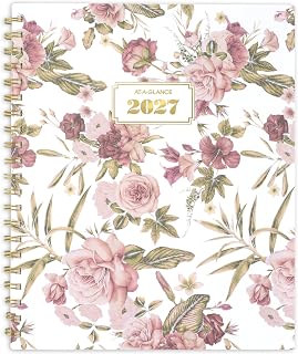 AT-A-GLANCE 2027 Planner, Weekly & Monthly, 13-Month Jan-Jan, 8.5" x 11", Badge, Floral (1842F-905-27)