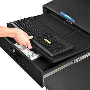 Mobile LCD Console Computer Cabinet for 21" Diagonal by Global Industrial – Steel, Black, Model 273115BK