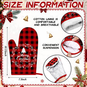 Sratte Christmas Oven Mitts, 12 Pack, Multicolored Plaid Santa Joy