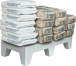 Winholt PLSQ-3-1222-GY Dunnage Rack, Perforated, 1-Tier, 22" Wide x 36" Long x 12" High, Solid One-Piece Plastic Construction, Supports Up to 2,200 lbs, Gray