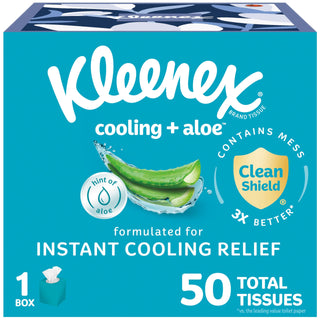 COOLTOUCH FACIAL TISSUE UPRIGHT by Kleenex – 50 Count (Pack of 1), Paper, Blue, Model 56522