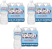 Splash Refresher Acai Grape Flavored Water, 16.9 Fl Oz, Plastic Bottle Pack of 18