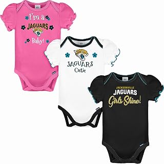 Gerber NFL Baby Girls 3-Pack Short Sleeve Onesie Bodysuit