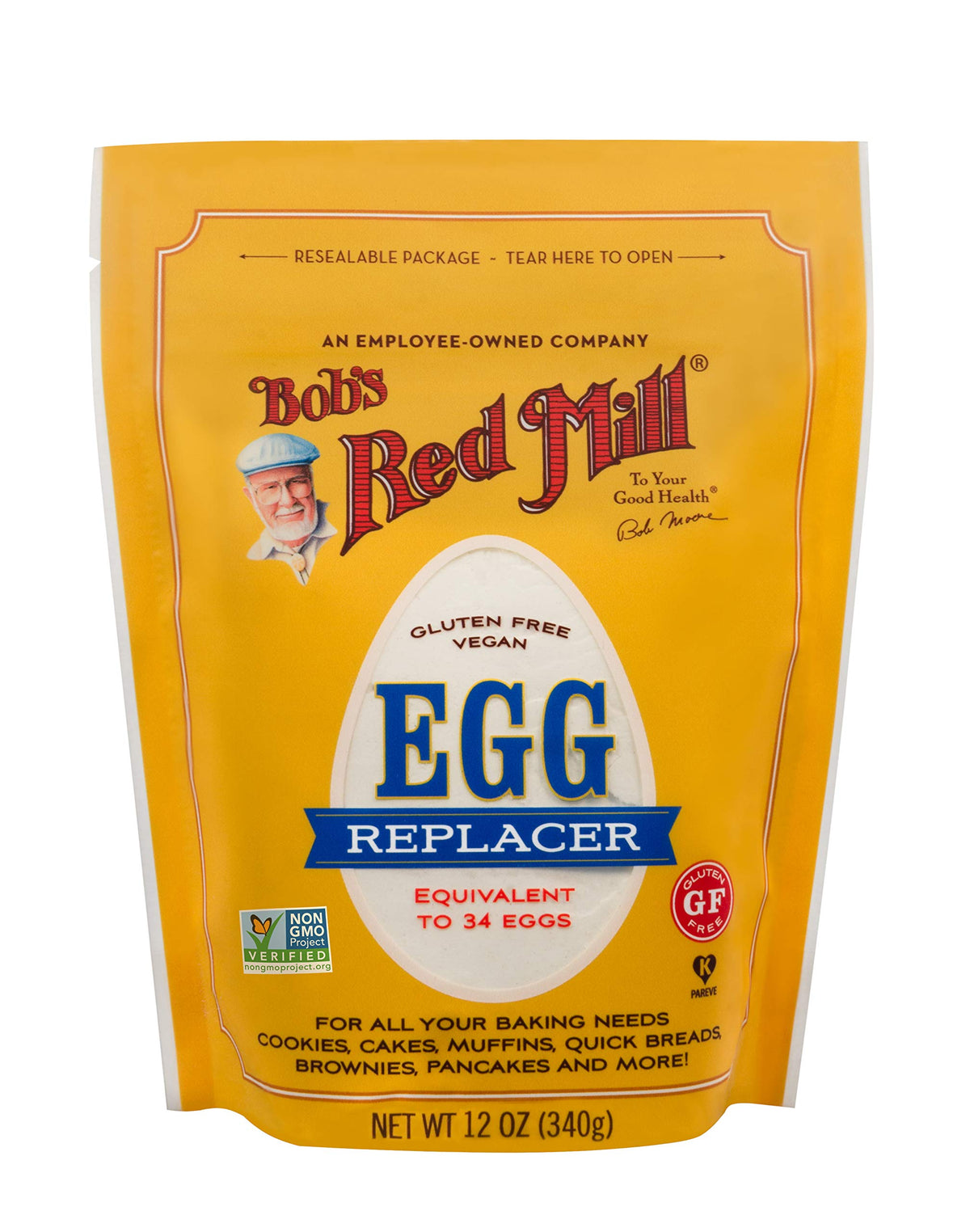 GF Egg Replacer by Bob's Red Mill – 12 Ounce (Pack of 5), Natural, Pack of 5, Model P101450