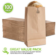 Stock Your Home 100 / 12 Lb / Kraft Brown Food Storage Bags