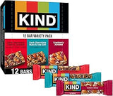 KIND Healthy Snacks Bars Variety Pack, Gluten Free, High Fiber Snacks, Cranberry Almond, Dark Chocolate Nuts & Sea Salt, Dark Chocolate Cherry Cashew, 4-6g Protein, 12 Count