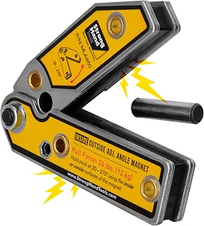 Adjustable Angle Magnetic Square, Angle 30°-270°, Inside/Outside Magnets, Angle Setting Pin, Mag. Pull Force 26 lbs, Welding Square, "4.7", MLA450, Strong Hand Tools